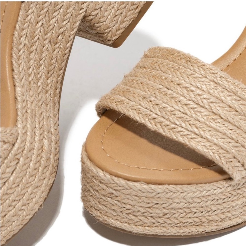 Jute Ankle Strap Platform Block Heel Sandal - Picture 5 of 14